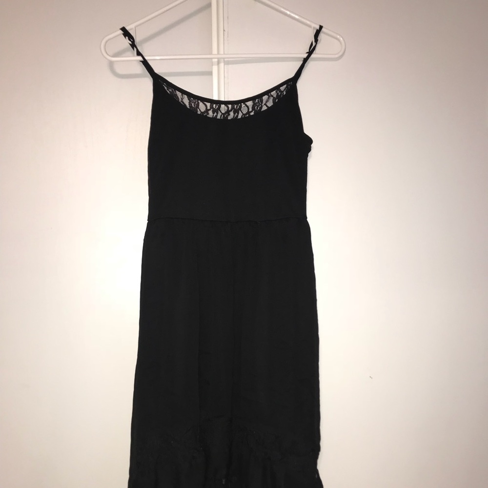 Mudd flattering black lacy long dress